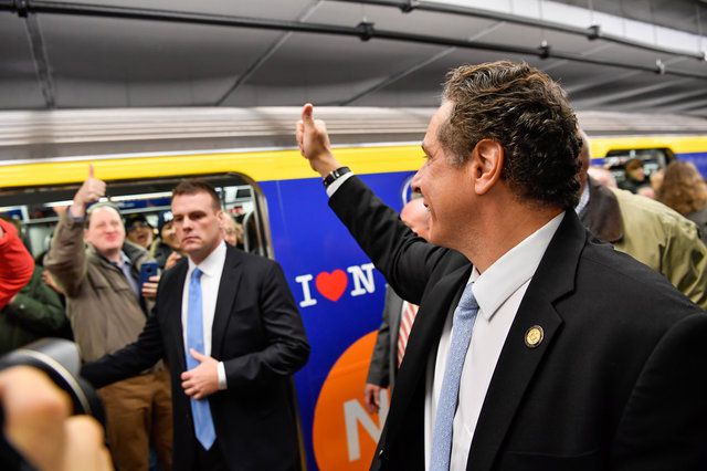 Governor Cuomo, giving a thumbs up to some poor sap who didn't know he was taking his life in his hands.